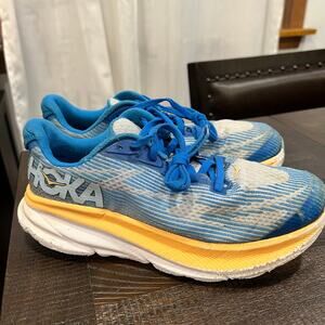 Hoka Clifton 9 youth shoes blue/orange size 4